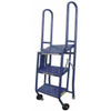 54 in H Steel Tilt and Roll Ladder, 3 Steps, 300 lb Load Capacity  KDMF103166