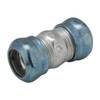 Raco EMT Coupling, 1-1/2 in, Compression, Steel, Zinc Plated, Blue; Gray 2926RT