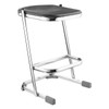 Square Stool, Height Range 24", Blowmolded Plastic Black