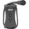 Tripp Lite Power Strip, Surge, USB, 3 5-15R, 5-15P, 1.5 ft., Black TRAVELER3USB