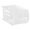 Hang & Stack Storage Bin, Polypropylene, Clear, 7 in H, 8 1/4 in W, 14 3/4 in L