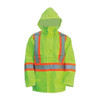 Hi-Viz Safety Jacket, Polyester, Polyurethane, Class 3 Type R, Green, 3XL