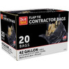 Do it Best 42 Gal. Flap Tie Contractor Black Trash Bag (20-Count) 647926 647926