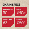 AdvanceCut 18" Repl Saw Chain S62 746973 AdvanceCut 18" Repl Saw Chain S62 746973