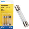 Bussmann 15A 32V AGC Glass Tube Automotive Fuse (5-Pack) BP/AGC-15-RP