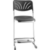 National Public Seating Square Stool with Backrest, Height 22"Black 6622B