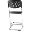 National Public Seating Square Stool with Backrest, Height 22"Black 6622B