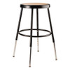 Round Stool, Height Range 19" to 27", Masonite Board Black