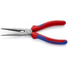 Knipex 8 in Needle Nose Plier,Side Cutter Multi-Component Grip Handle 26 12 200