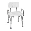 Backrest Tub and Shower Seat, 19" L, Aluminum, Plastic, Textured