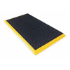 Antifatigue Mat, 40 in L x 26 in W, 7/8 in Thickness, Rubber, Mini-Diamond Studded Top, Black
