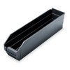 Shelf Storage Bin, Polypropylene, Black, 4 in H, 4 1-8 in W, 17 7-8 in L  QSB103CO