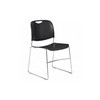 Stacking Chair, 8500 Series, Polypropylene Black, PK4