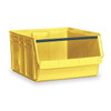 Storage Bin, Polyethylene, Yellow, 11 7/8 in H, 18 3/8 in W, 29 in L