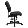 Leather Task Chair, 22 1-4-, No Arm, Back, Seat, Frame: Black  GO-1574-BK-GG