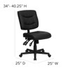Leather Task Chair, 22 1-4-, No Arm, Back, Seat, Frame: Black  GO-1574-BK-GG