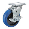 Swivel Plate Caster,Rubber,6 in.,600 lb.