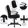 Flash Furniture Executive Chair,Black Seat,Fabric Back GO-ST-6-BK-GG