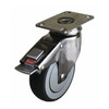 Swivel Plate Caster w/Total-Lock,TPR,5 in,260 lb