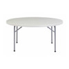 Round Folding Table, 60" W, 29-1/2" H, Blow-molded plastic Top, Speckled Gray