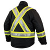Men's Hi-Vis 5-in-1 Safety Jacket, 300D Poly Oxford with PU Coating, Black, 3XL  S42621