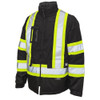 Men's Hi-Vis 5-in-1 Safety Jacket, 300D Poly Oxford with PU Coating, Black, 3XL  S42621