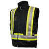 Men's Hi-Vis 5-in-1 Safety Jacket, 300D Poly Oxford with PU Coating, Black, M  S42611