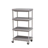 Utility Cart with Deep Lipped Plastic Shelves, Polymer, 400 lb Load Capacity, 3 Shelves, 27 in W