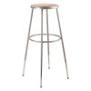 Round Stool, Height Range 31" to 39", Masonite Board Gray