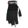 914 Mechanics Gloves, Goatskin Palm, Spandex Back, L, Black-White  914L