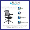 Mesh Task Chair, 21-, Padded Flip-up, Back, Seat: Black; Frame: Gray  BL-ZP-8805-BK-GG