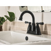 Moen Banbury 2-Handle Lever High Arc Centerset Bathroom Faucet with Push-Down, Matte Black