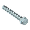 Concrete Screw, 3/8" Dia., Hex, 3" L, Steel Zinc Plated, 50 PK