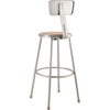 National Public Seating Round Stool with Backrest, Height 30"Gray 6230B
