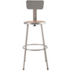 National Public Seating Round Stool with Backrest, Height 30"Gray 6230B
