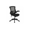 Mesh Task Chair, 20 3/4-, Padded Flip-up, Back, Seat, Frame: Black