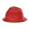 V-Gard Slotted Full Brim Hard Hat, Staz-On Suspension, Type I, Class E, Red