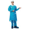 Polyco Gown, Polyolefin, Welded, 4 mil, 45 in, Blue, Universal, 50 PK 42400