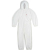 3m Hooded Disposable Coveralls, L, White, Microporous Laminate 4510-L