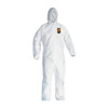 Kleenguard Liq Parti Covall Hood ZipFrnt Elas WrisAnkl WHT LG 25/Cs 44323