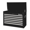 WESTWARD Top Chest, 6-Drawers, Powder Coated Black, 26" W x 16.5" D x 18.5" H