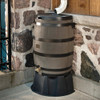 RTS Home Accents 50 Gal. Woodgrain Polyethylene Flat Back Rain Barrel 5510-00600A-56-00 704659