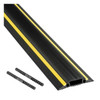 Cable Protector, 9/16 in H, 30 ft L, 3-1/4 in W, 1 Channel, Black, Yellow