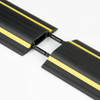 D-Line Cable Protector, 9/16 in H, 30 ft L, 3-1/4 in W, 1 Channel, Black, Yellow US/FC83H/9M