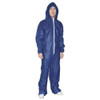 Condor Hooded Disposable Coveralls, L, Blue, polypropylene, zipper 26W824