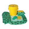 Spill Kit, 16 gal Volume Absorbed per Kit, 20 gal Capacity, Drum, Yellow