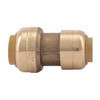 Push-Fit Coupling Fitting, 3/8 in x 1/2 in Tube Size, Brass, Brass