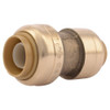Push-Fit Coupling Fitting, 3-8 in x 1-2 in Tube Size, Brass, Brass  U009LF