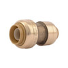 Push-Fit Coupling Fitting, 3-8 in x 1-2 in Tube Size, Brass, Brass  U009LF
