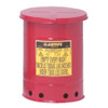 Oily Waste Can, 6 gal, Red, Steel, 15 7-8 in Height, Hand Operated Self-Closing  09110